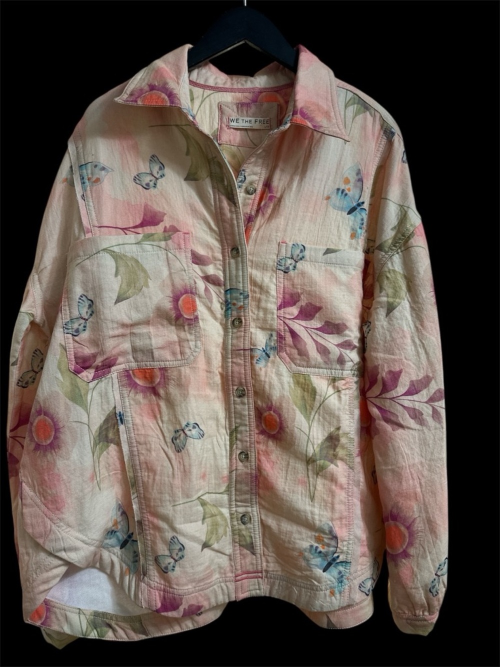 Free People We The Free Petina Garden Printed Button Down SIZE L NWOT - Picture 3 of 6